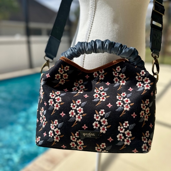 Spartina 449 Velvet Top Handle Bucket/ Shoulder/ Crossbody Bag - Picture 12 of 13